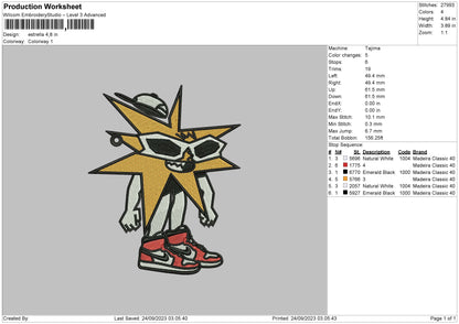 Estrella Embroidery File 6 sizes