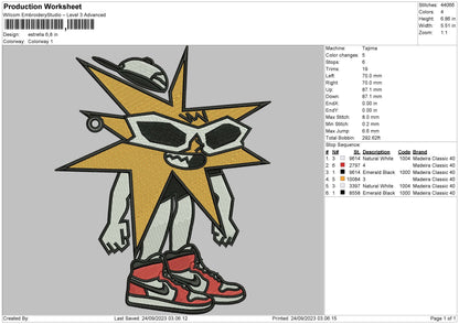 Estrella Embroidery File 6 sizes
