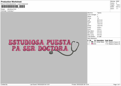 ESTUDIOSA Embroidery File 6 sizes