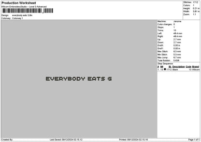 Everybodytext 0912 Embroidery File 6 sizes
