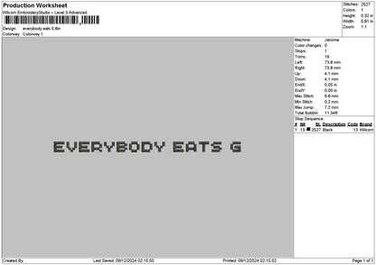Everybodytext 0912 Embroidery File 6 sizes