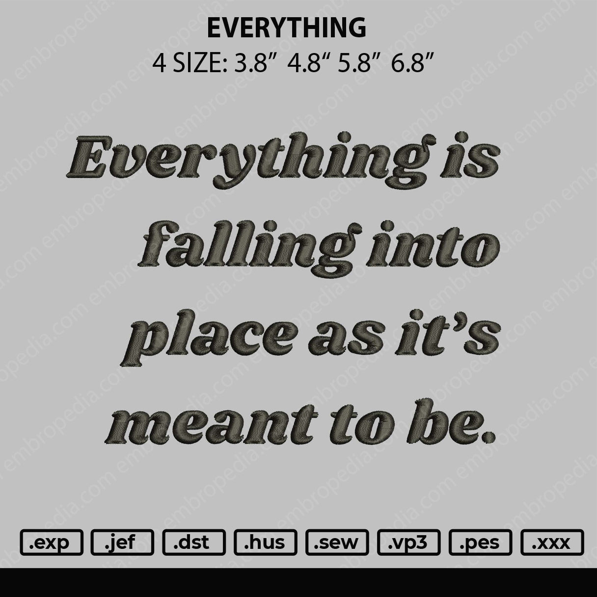 Everything Embroidery File 4 size
