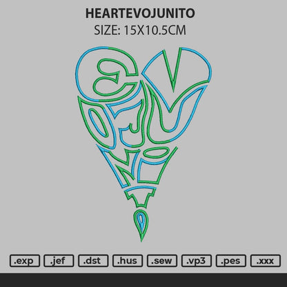 Heartevojunito Embroidery File 6 sizes