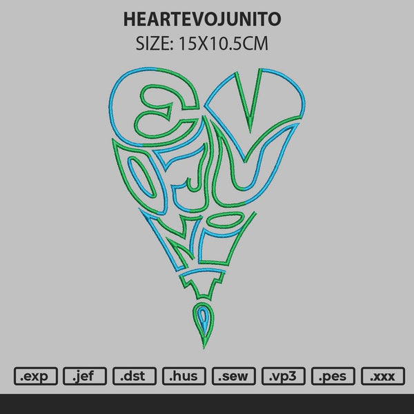 Heartevojunito Embroidery File 6 sizes