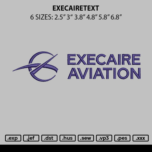 Excairetext Embroidery File 6 sizes