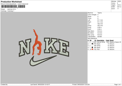 Nike Yoga Embroidery File 6 sizes