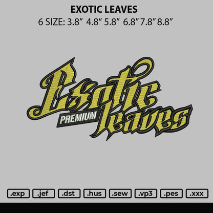 Exotic Leaves Embroidery File 6 sizes