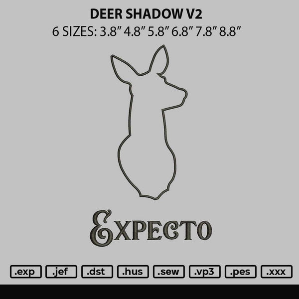 Deer Shadow 02 Embroidery File 6 sizes