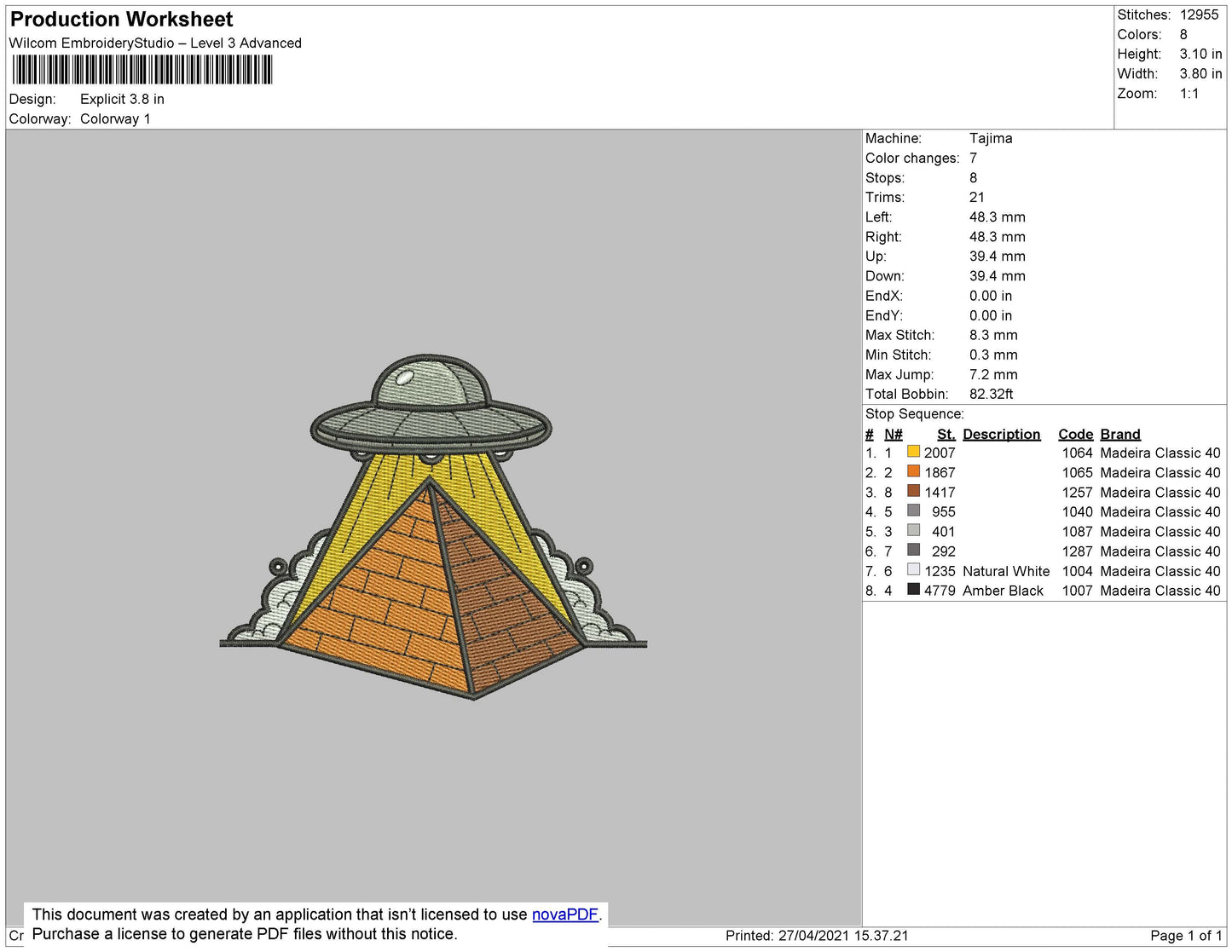 Explicit Embroidery File 5 size