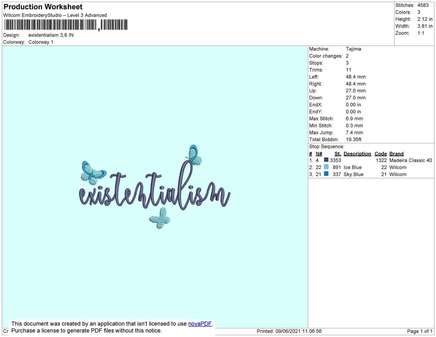 Existentialism Embroidery File 4 size