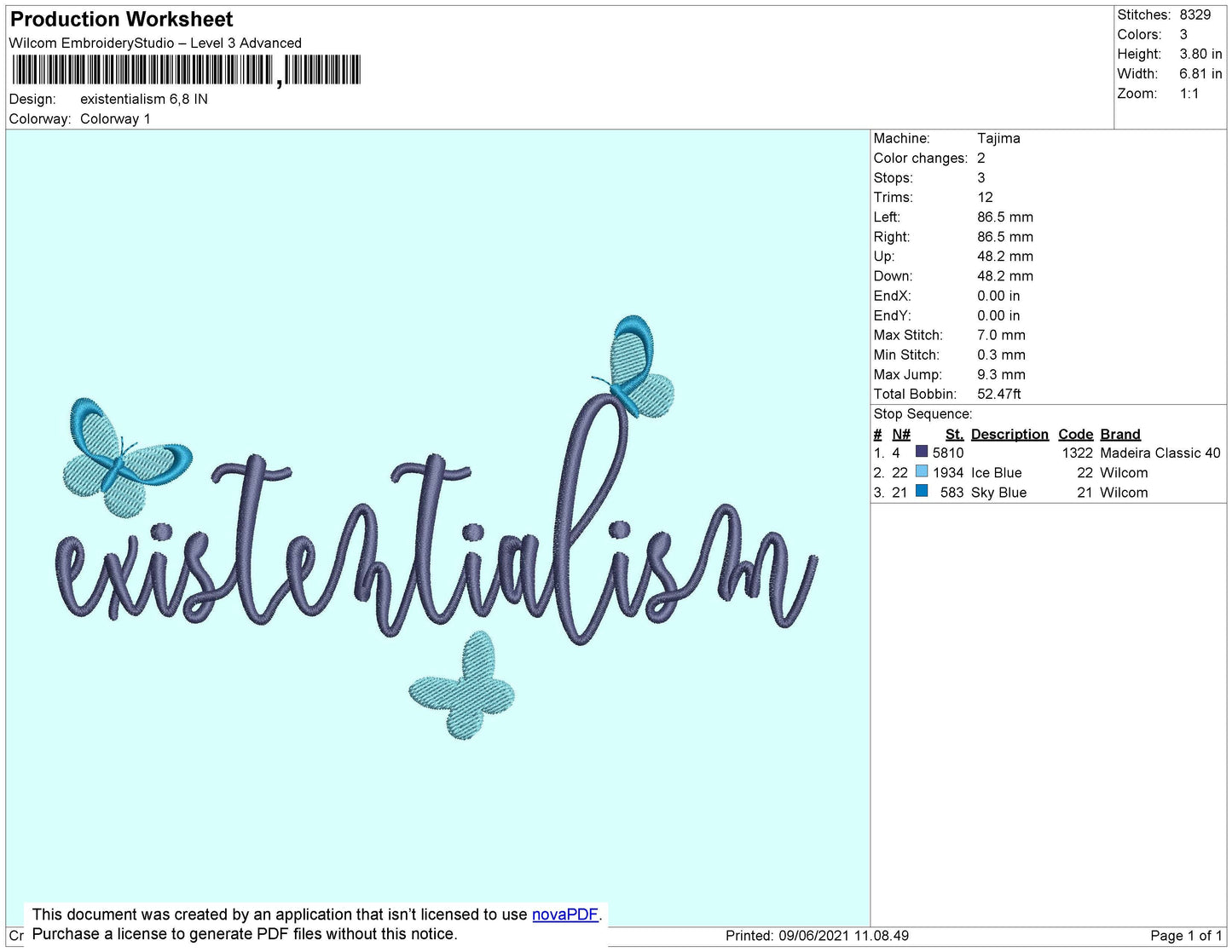 Existentialism Embroidery File 4 size
