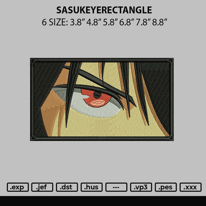 Sasukeyerectangle Embroidery File 6 sizes