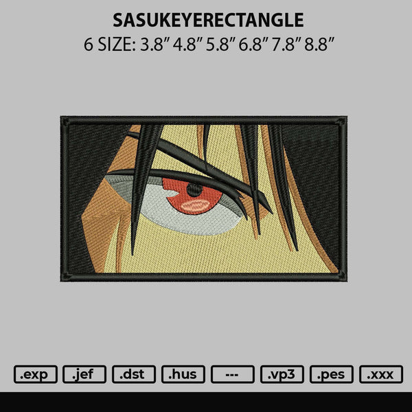 Sasukeyerectangle Embroidery File 6 sizes