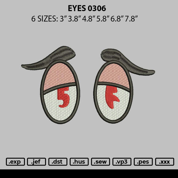 Eyes 0306 Embroidery File 6 Sizes