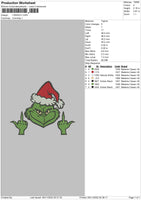 F Grinch Embroidery File 6 sizes