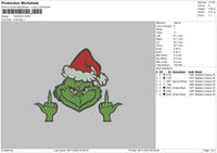 F Grinch Embroidery File 6 sizes