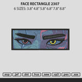 Face Rectangle Embroidery File 6 sizes