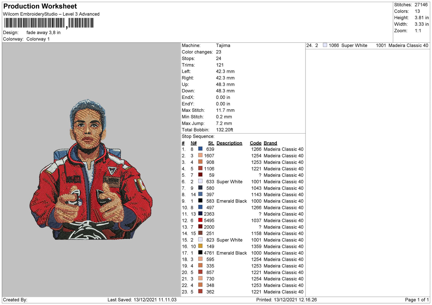Fade Away Embroidery File 4 size
