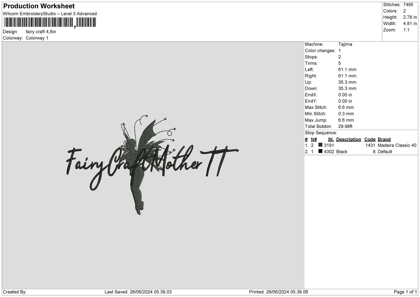 Fairytext Embroidery File 6 sizes