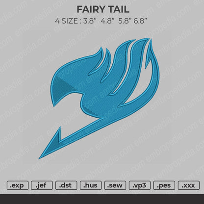Fairy Tail Embroidery File 4 size