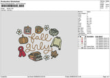 Falltext2608 Embroidery File 6 sizes