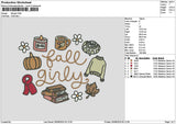 Falltext2608 Embroidery File 6 sizes