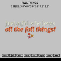 Fall Things Embroidery File 6 sizes