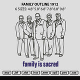 Family Outline 1912 Embroidery File 6 sizes