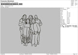 Family Photoline Embroidery File 4 size