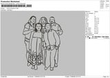 Family Photoline Embroidery File 4 size