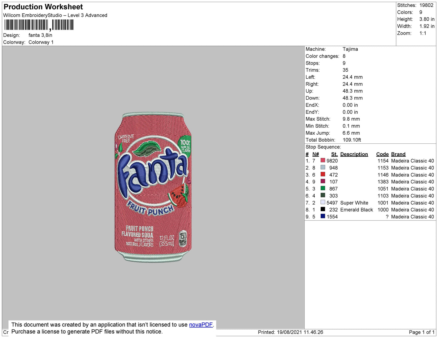 Fanta Embroidery File 4 size