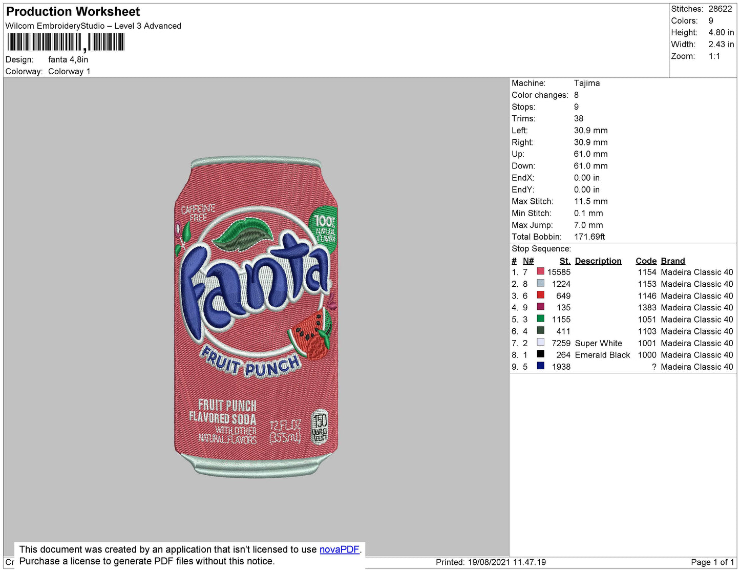 Fanta Embroidery File 4 size