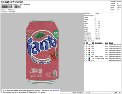 Fanta Embroidery File 4 size