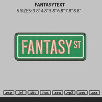 Fantasytext Embroidery File 6 sizes