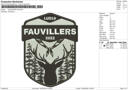 Fauvillers2022 (2 Version) Embroidery Machine File