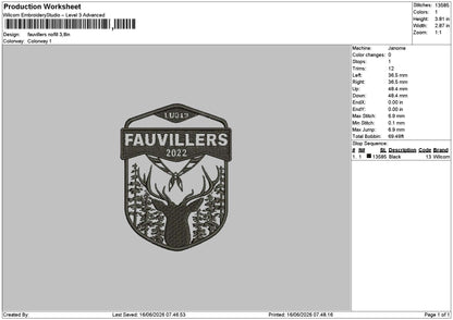 Fauvillers2022 (2 Version) Embroidery Machine File