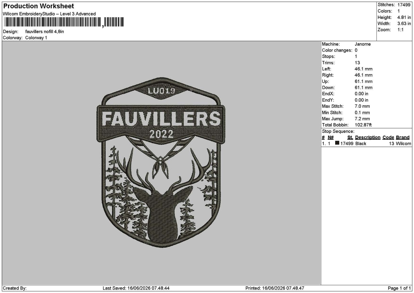 Fauvillers2022 (2 Version) Embroidery Machine File