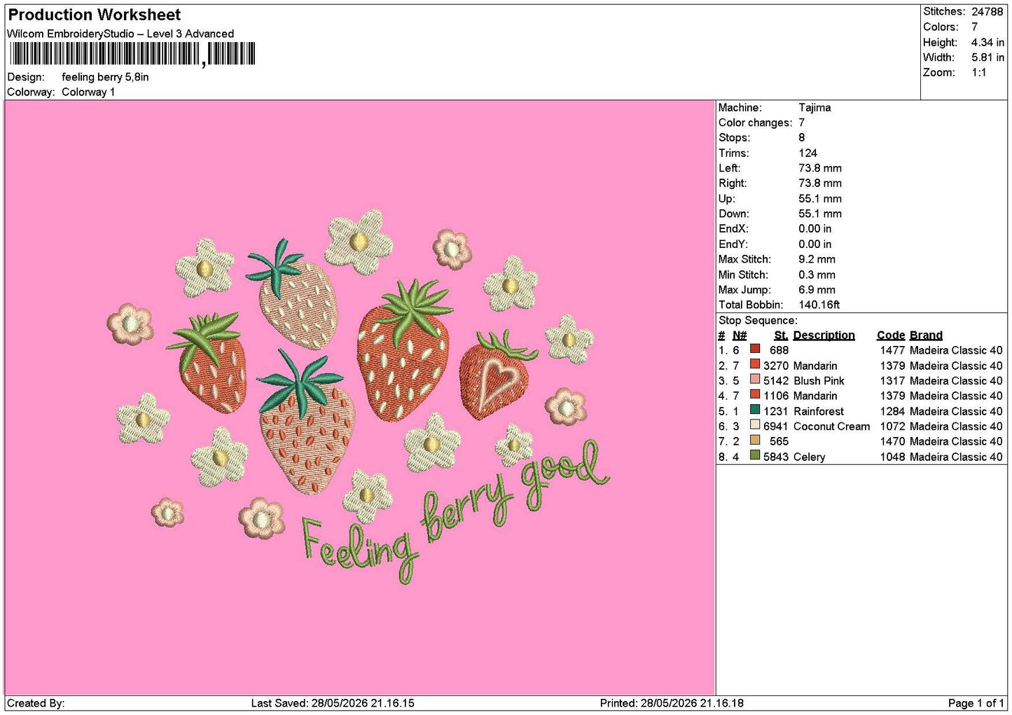 Berrytext Embroidery Machine Design File 6 sizes