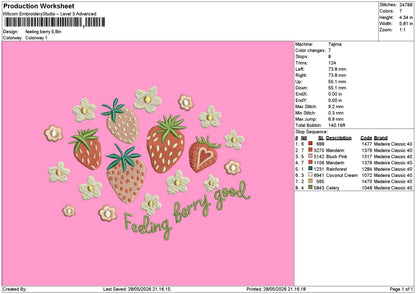 Berrytext Embroidery Machine Design File 6 sizes