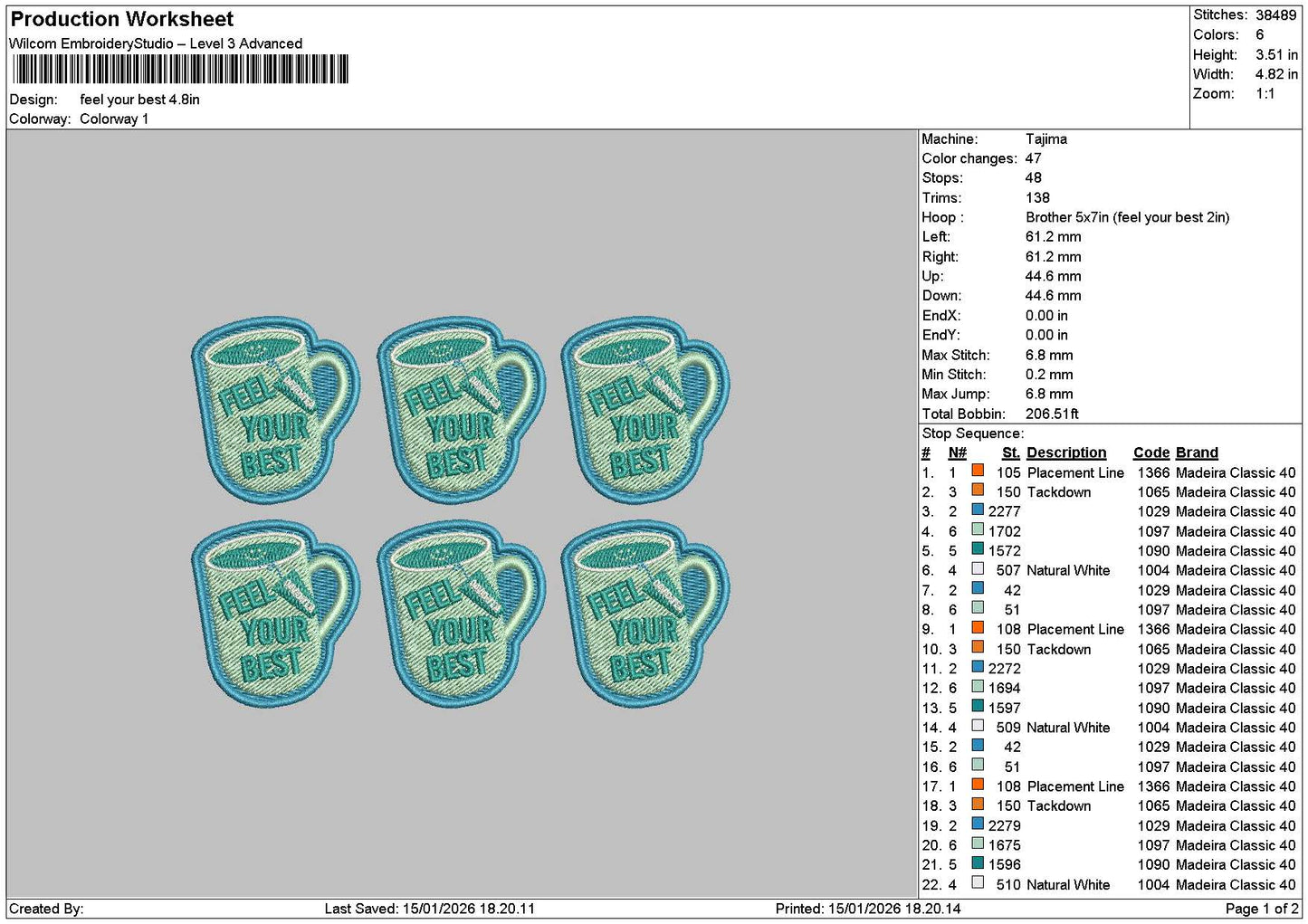 Mugspatch Embroidery File 6 sizes