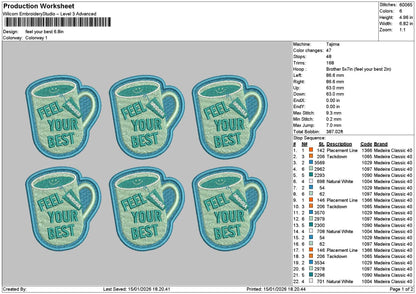 Mugspatch Embroidery File 6 sizes