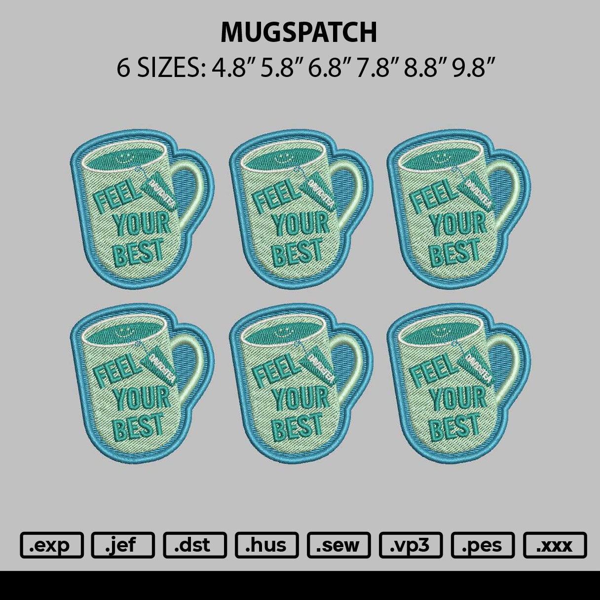 Mugspatch Embroidery File 6 sizes