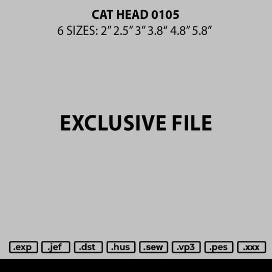Cat Head 0105 Embroidery File 6 sizes
