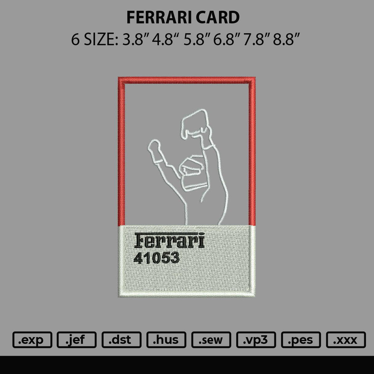 Ferrari Book Embroidery File 6 sizes