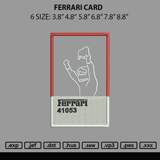 Ferrari Book Embroidery File 6 sizes