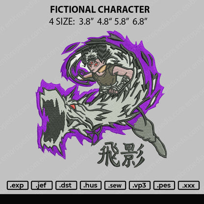 Fictional Character Embroidery File 4 size