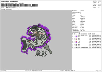 Fictional Character Embroidery File 4 size
