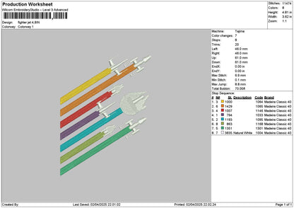 Fighter Embroidery File 6 sizes
