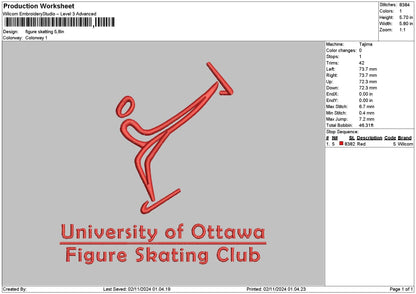 Skatingtext Embroidery File 6 sizes