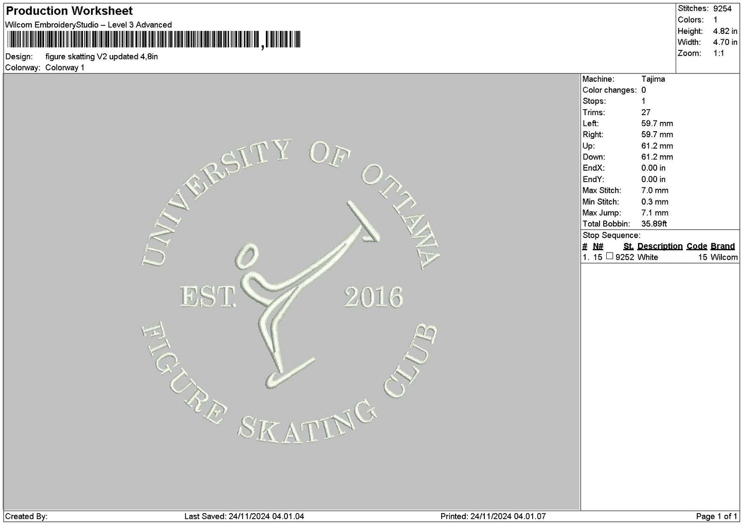 Skatingtext V2 Embroidery File 6 sizes